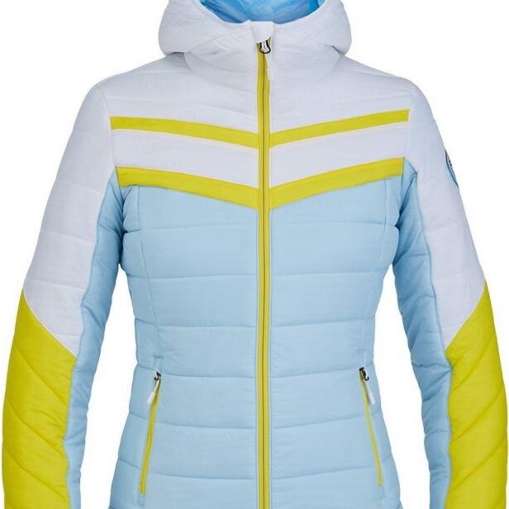 Spyder Women’s Ethos Insulator Puffer Jacket in Vintage Blue & Yellow XS New